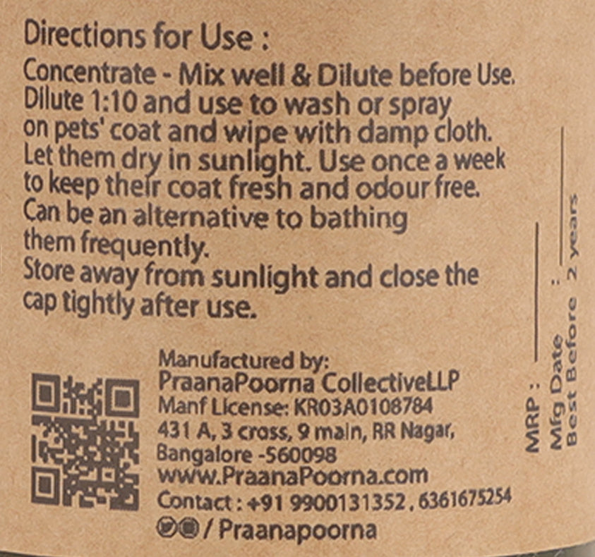 PraanaPoorna PET Wipe-Freshcoat 350ml