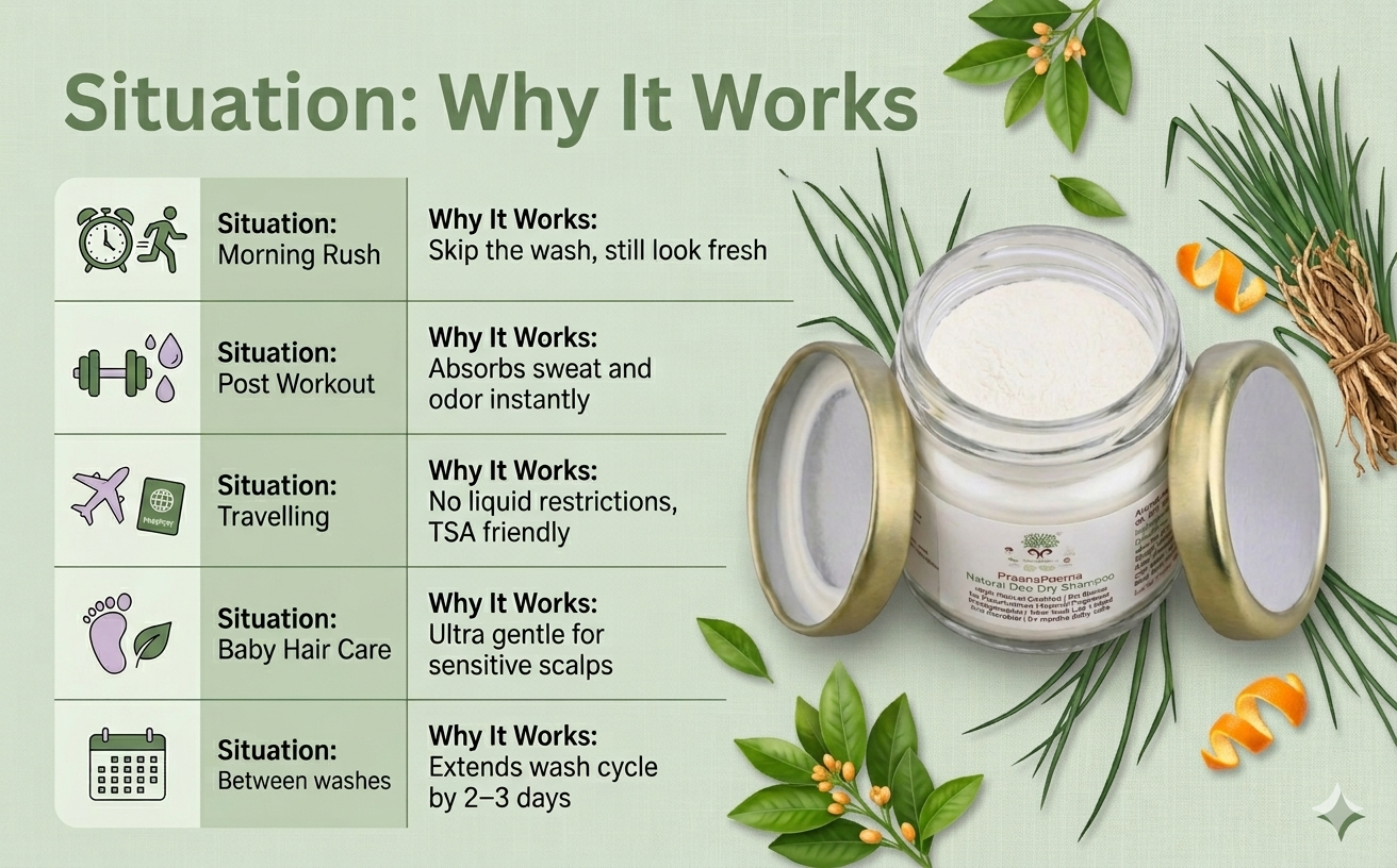 PraanaPoorna Natural Deo Dry Shampoo 20g