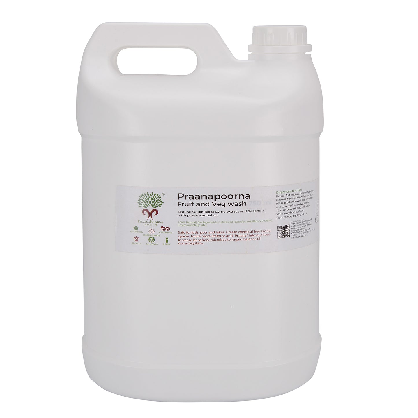 PraanaPoorna Fruit and Veg Wash 5L