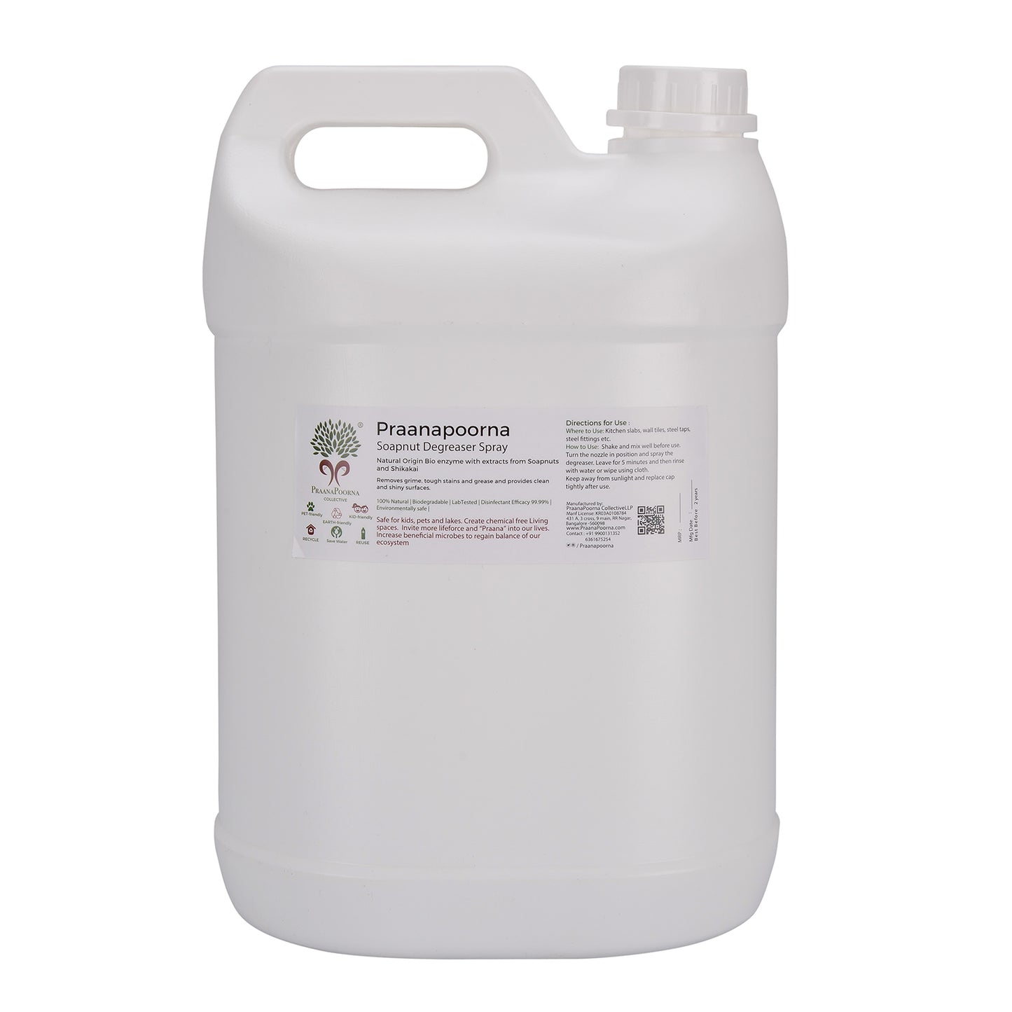 Praanapoorna Soapnut Degreaser Spray 5L