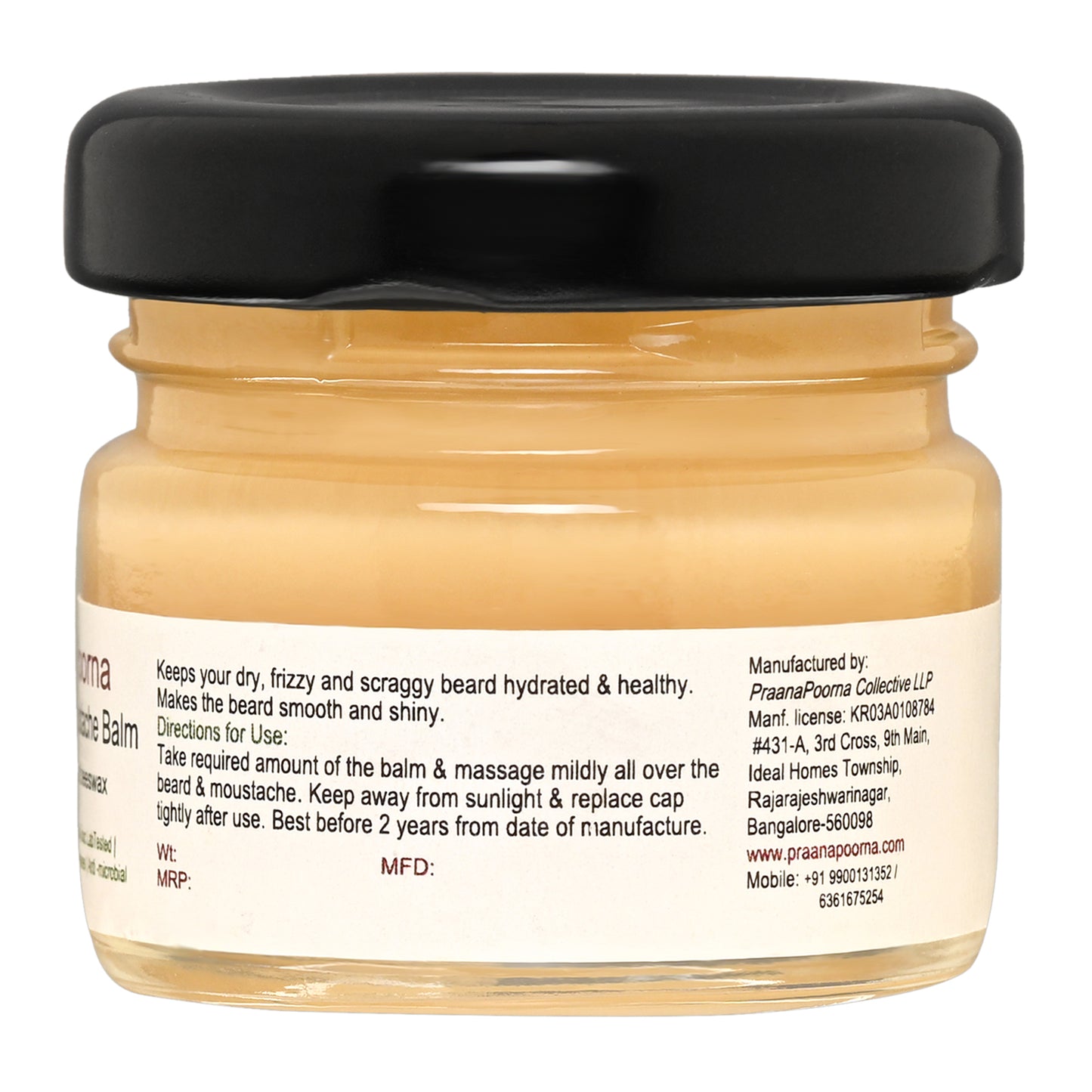PraanaPoorna Beard and Moustache Balm 25g