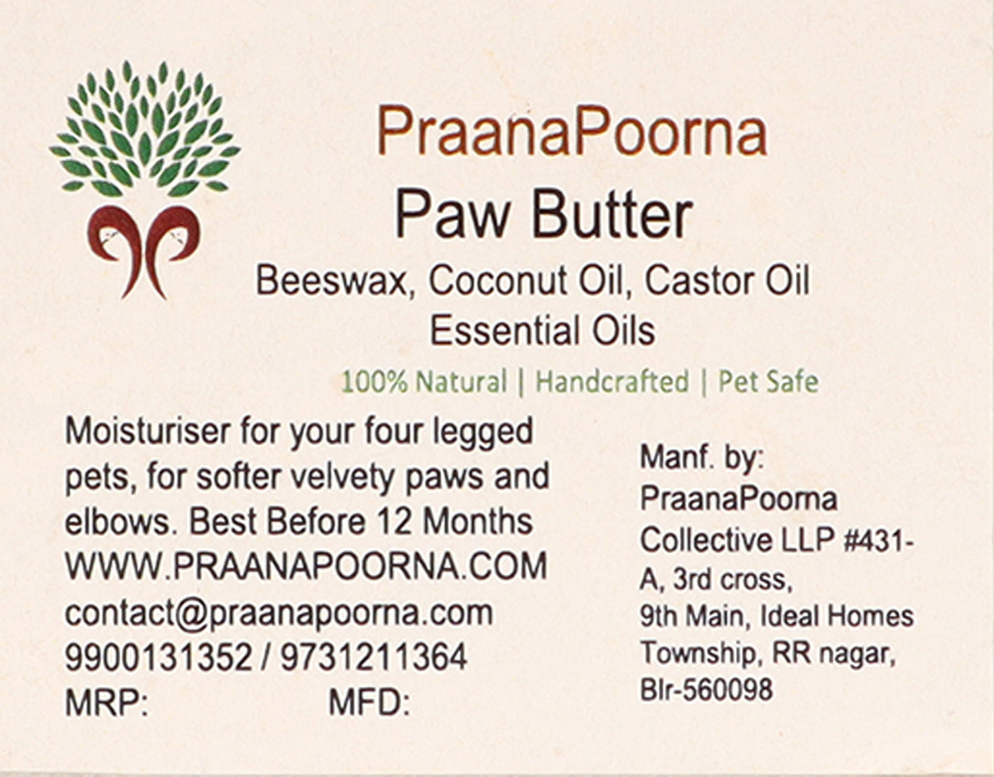 PraanaPoorna Paw Butter 40g