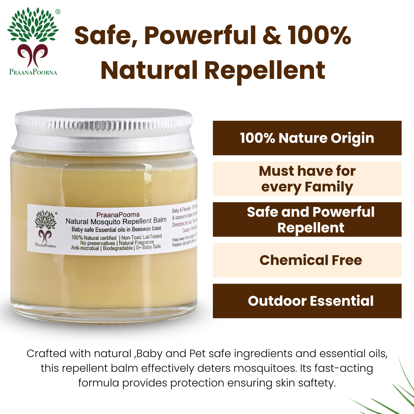 Praanapoorna Mosquito Repellent Balm 100g