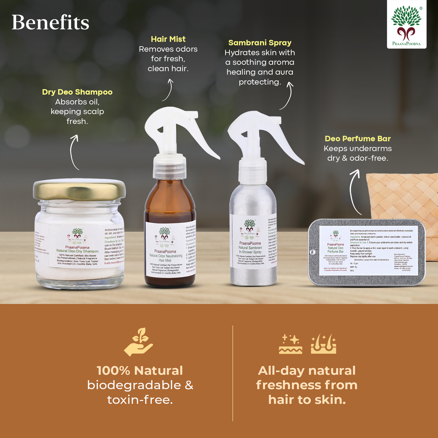 PraanaPoorna Head-to-Toe Refresh Deo Pack