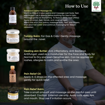 Sambrani Pain Relief Kit of 5 : Aroma healing for Geriatric or menopause