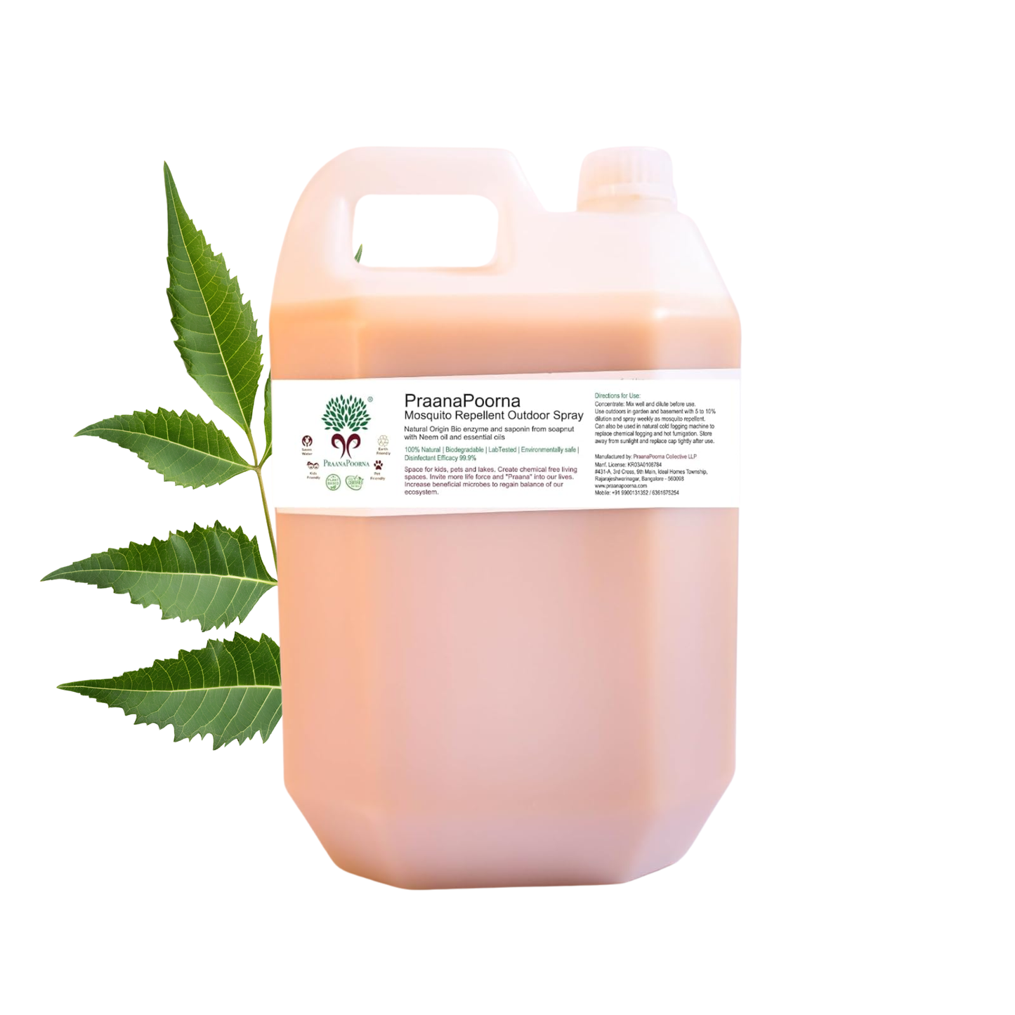 Praanapoorna Mosquito Repellent Outdoor Spray Concentrate 5L