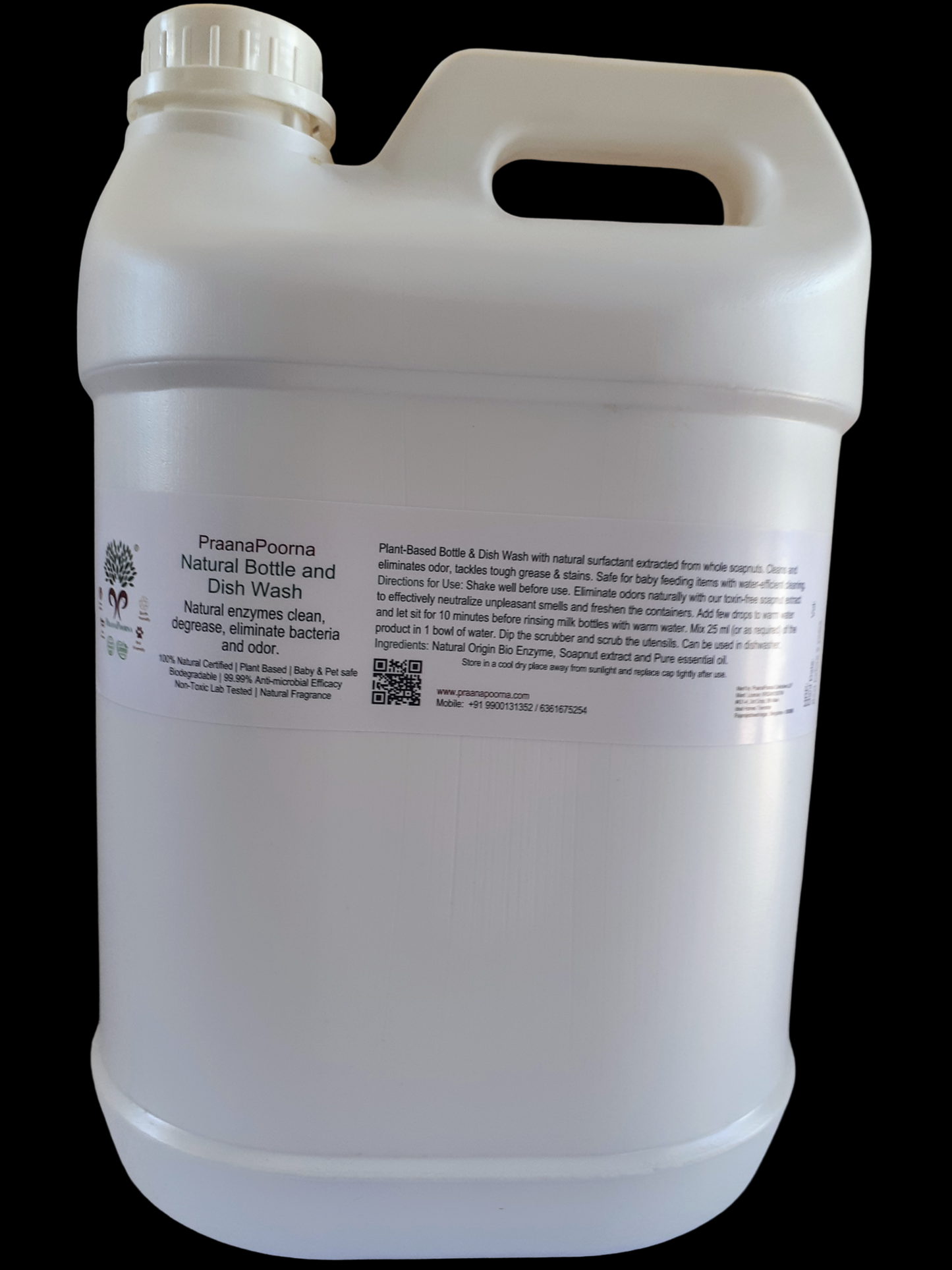 PraanaPoorna Natural Bottle and Dishwash 5L/Praanapoorna Vessel Wash 5L