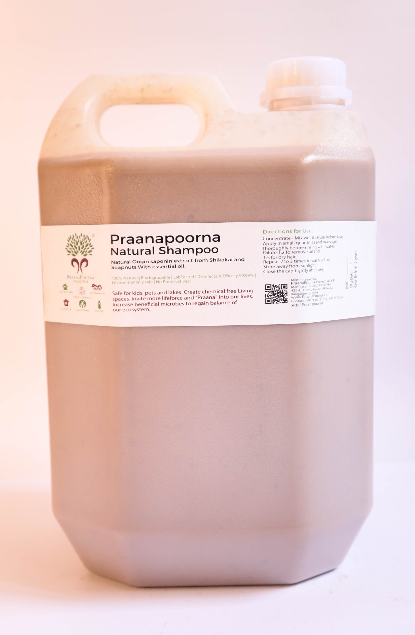 PraanaPoorna Natural Shampoo 5L