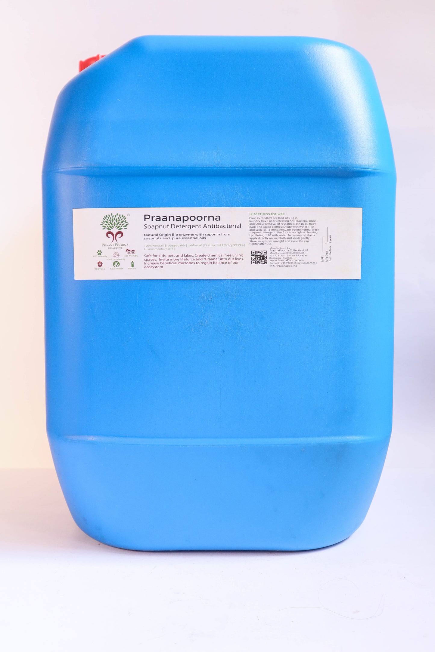 PraanaPoorna Soapnut Detergent Antibacterial 5L