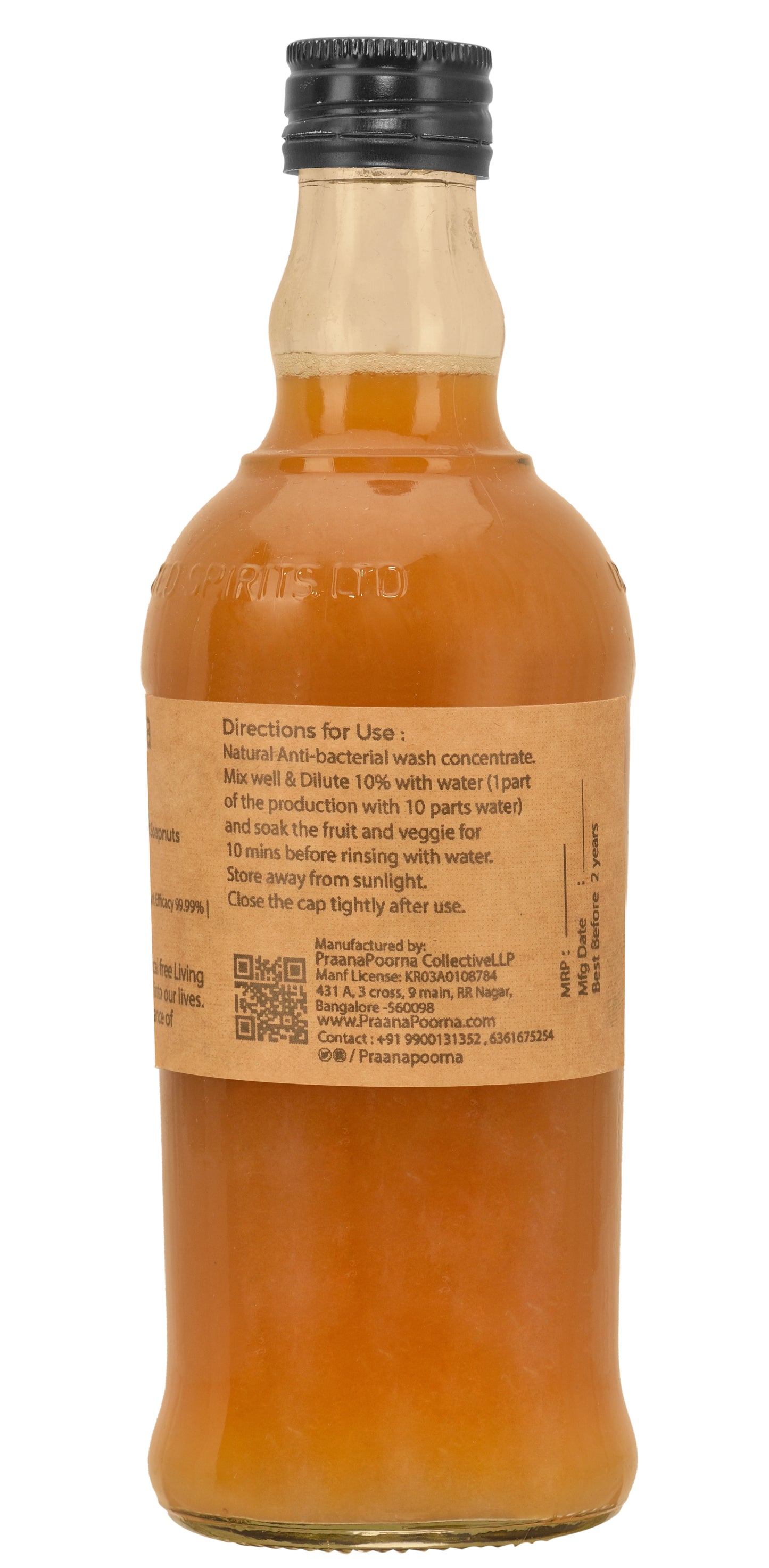 PraanaPoorna Fruit and Veg wash 350ml
