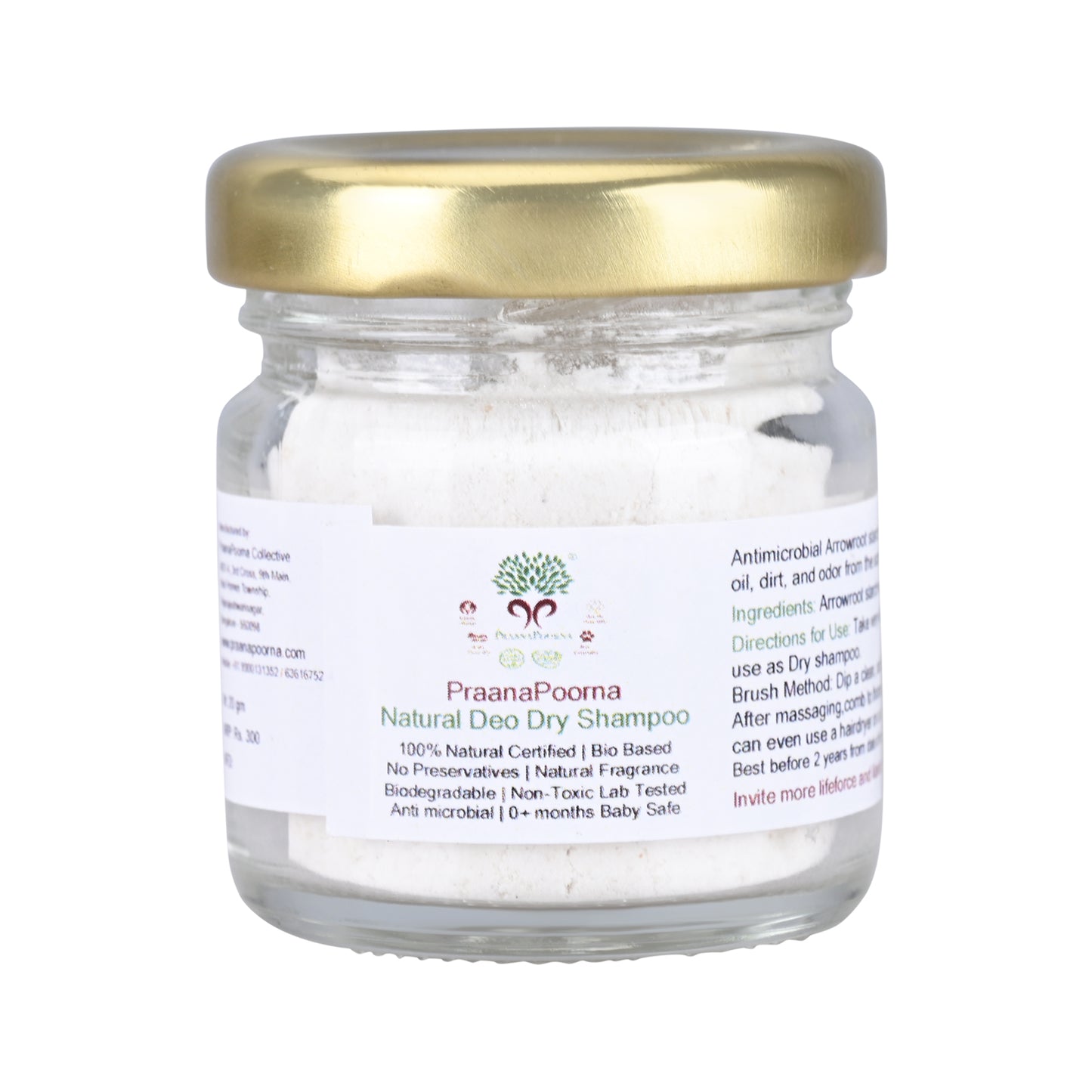 PraanaPoorna Natural Deo Dry Shampoo 20gm