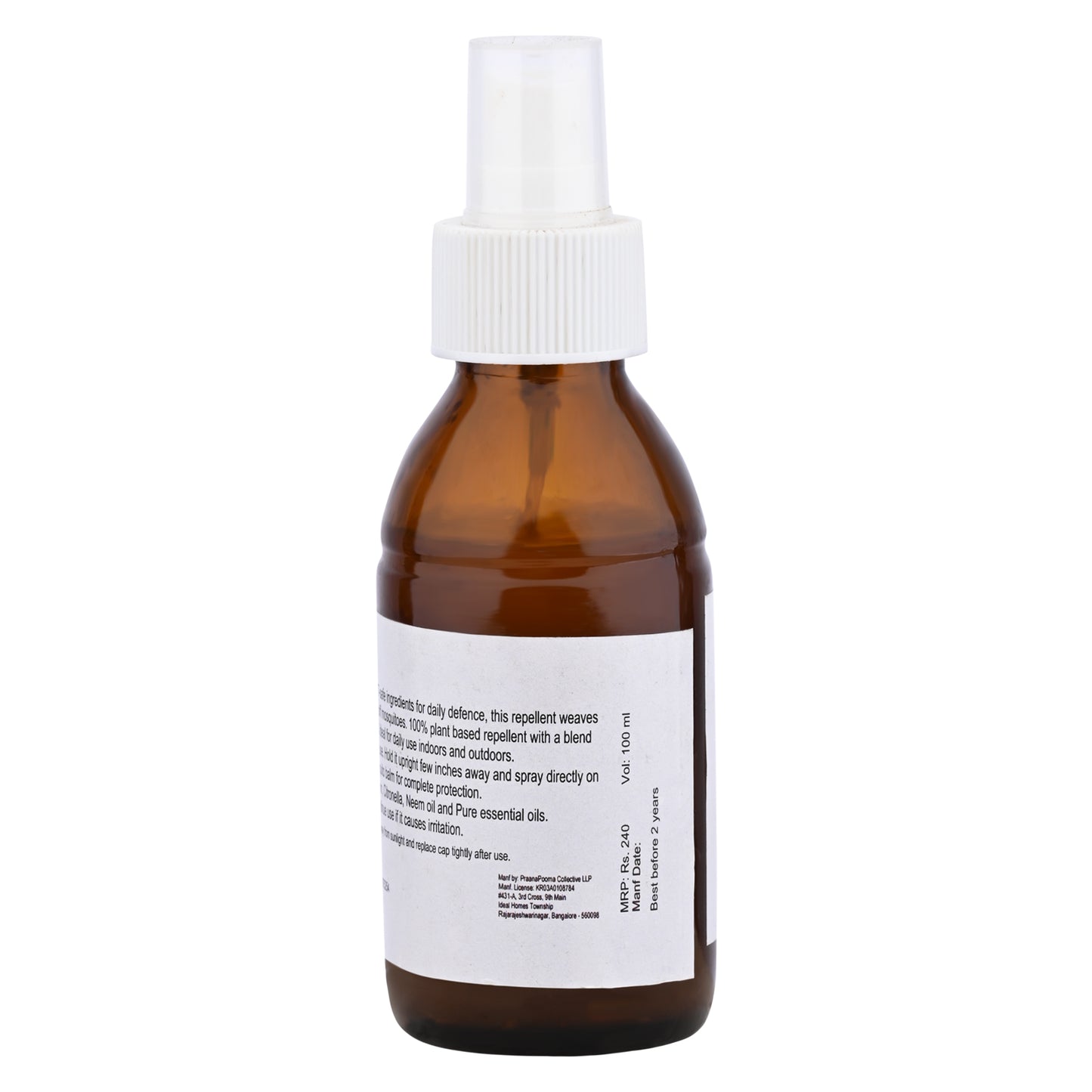 PraanaPoorna Mosquito Repellent Fabric Spray 100ml