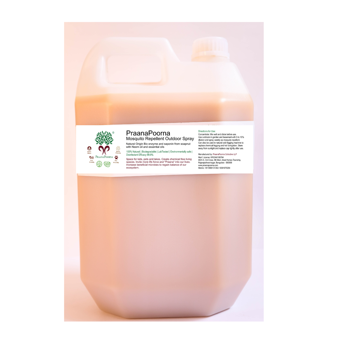Praanapoorna Mosquito Repellent Outdoor Spray Concentrate 5L