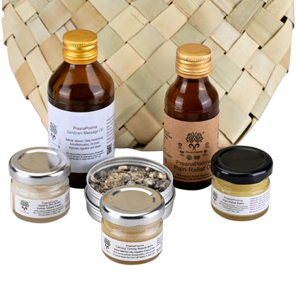 Sambrani Pain Relief Kit of 5 : Aroma healing for Geriatric or menopause