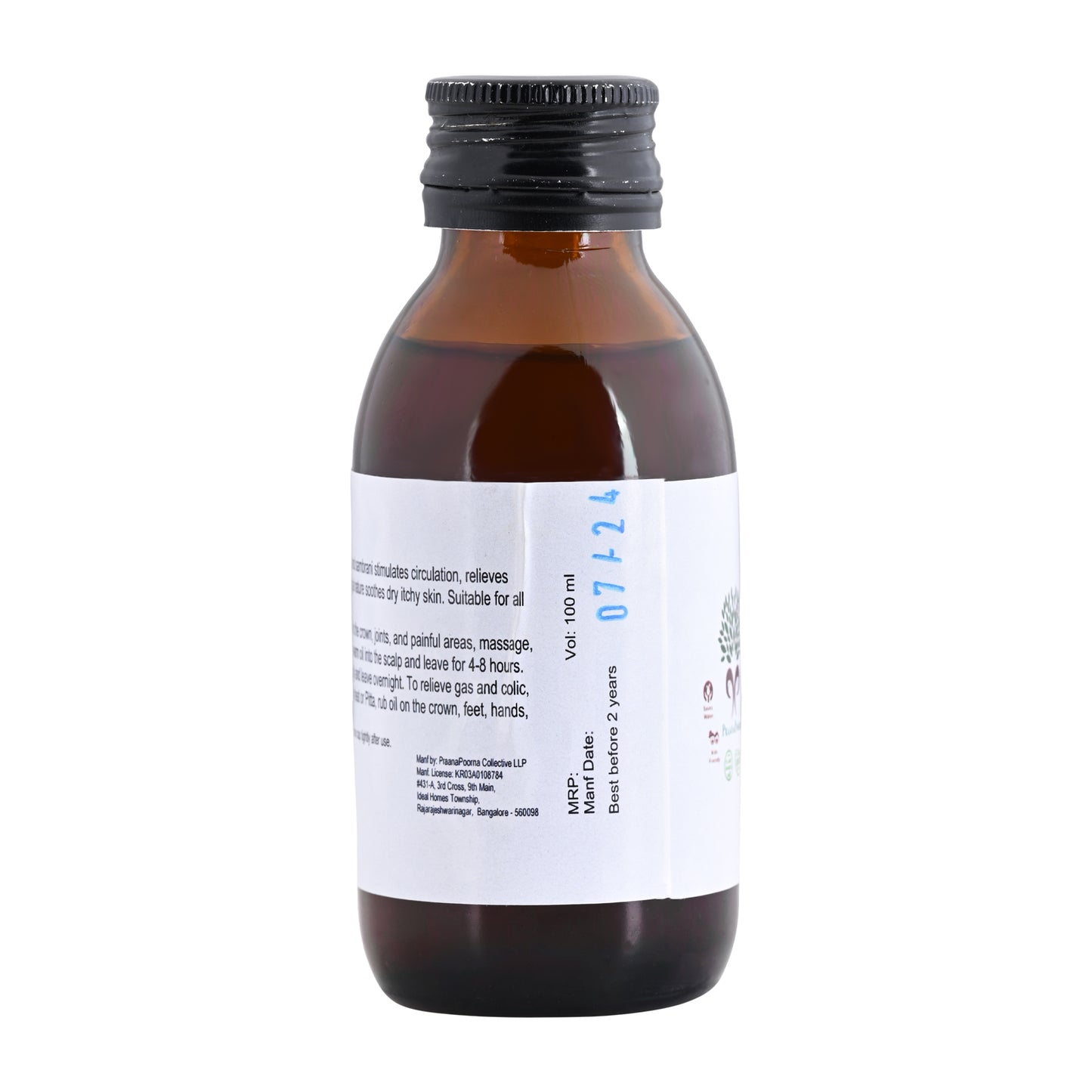 Praanapoorna Sambrani Massage Oil 100ml