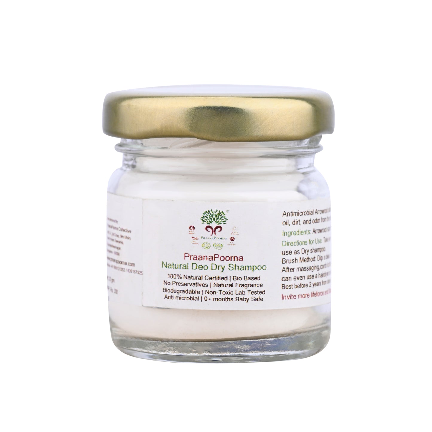 PraanaPoorna Natural Deo Dry Shampoo 20gm