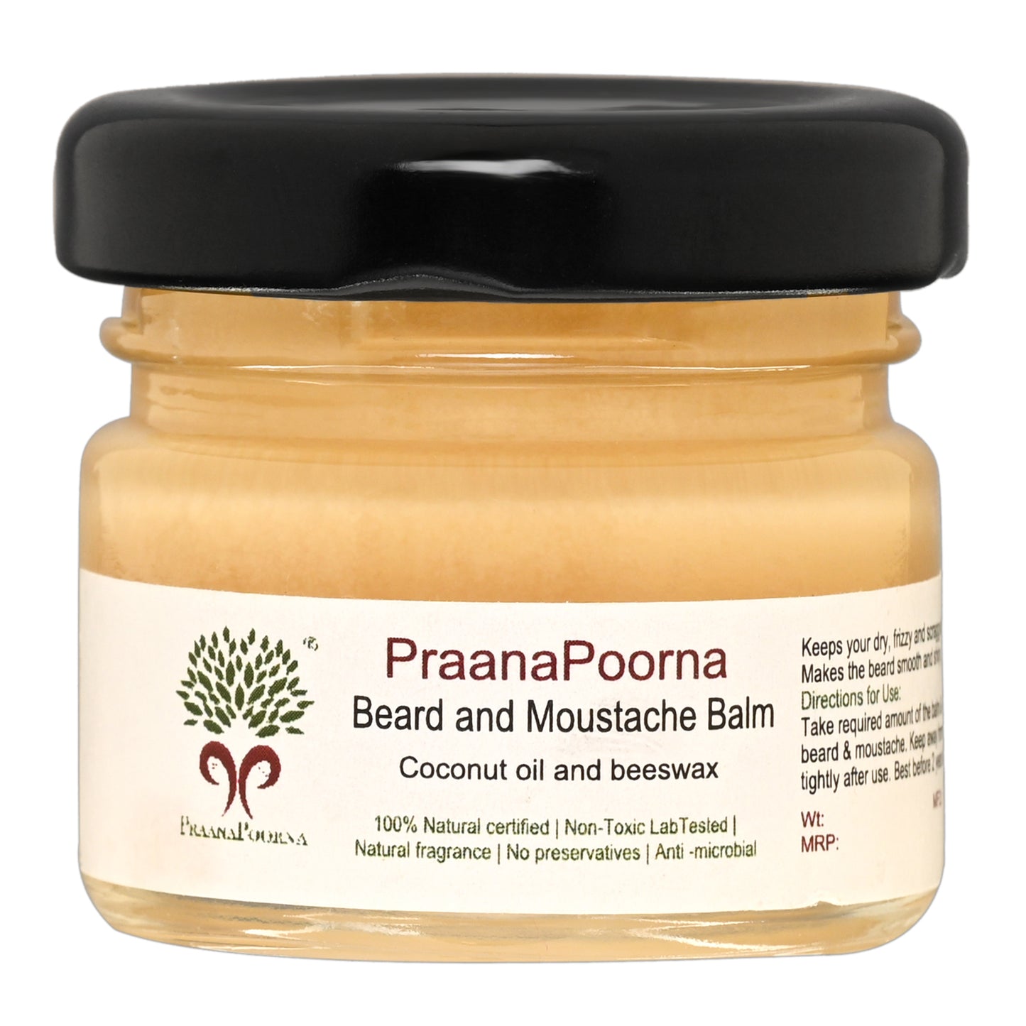 PraanaPoorna Beard and Moustache Balm 25g