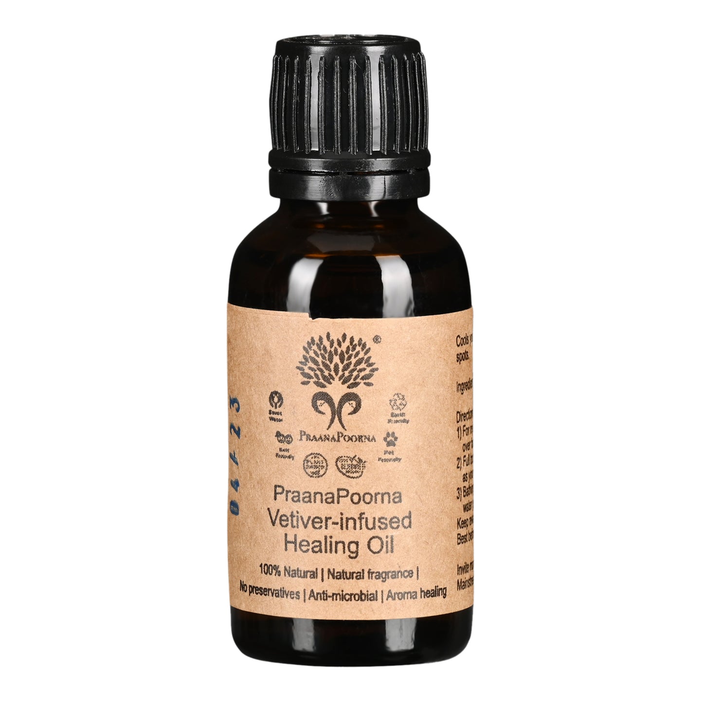 Praanapoorna Vetiver Infused Healing Oil  30ml