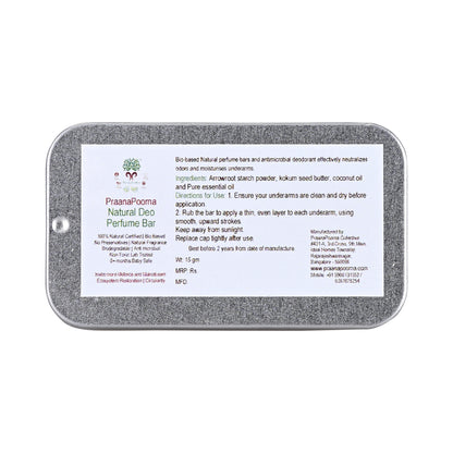 PraanaPoorna Natural Deo Perfume Bar 15g