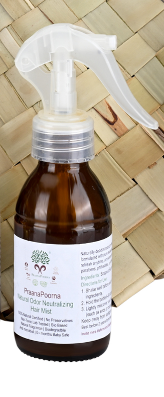 PraanaPoorna Natural Odor Neutralizing Hair Mist 100ml