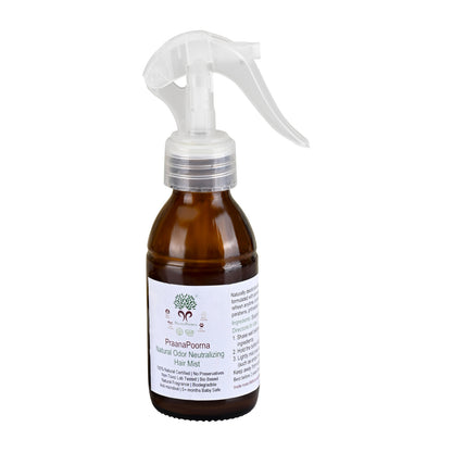 PraanaPoorna Natural Odor Neutralizing Hair Mist 100ml